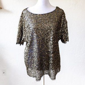 Urban Outfitters silence + noise sequin top gold black